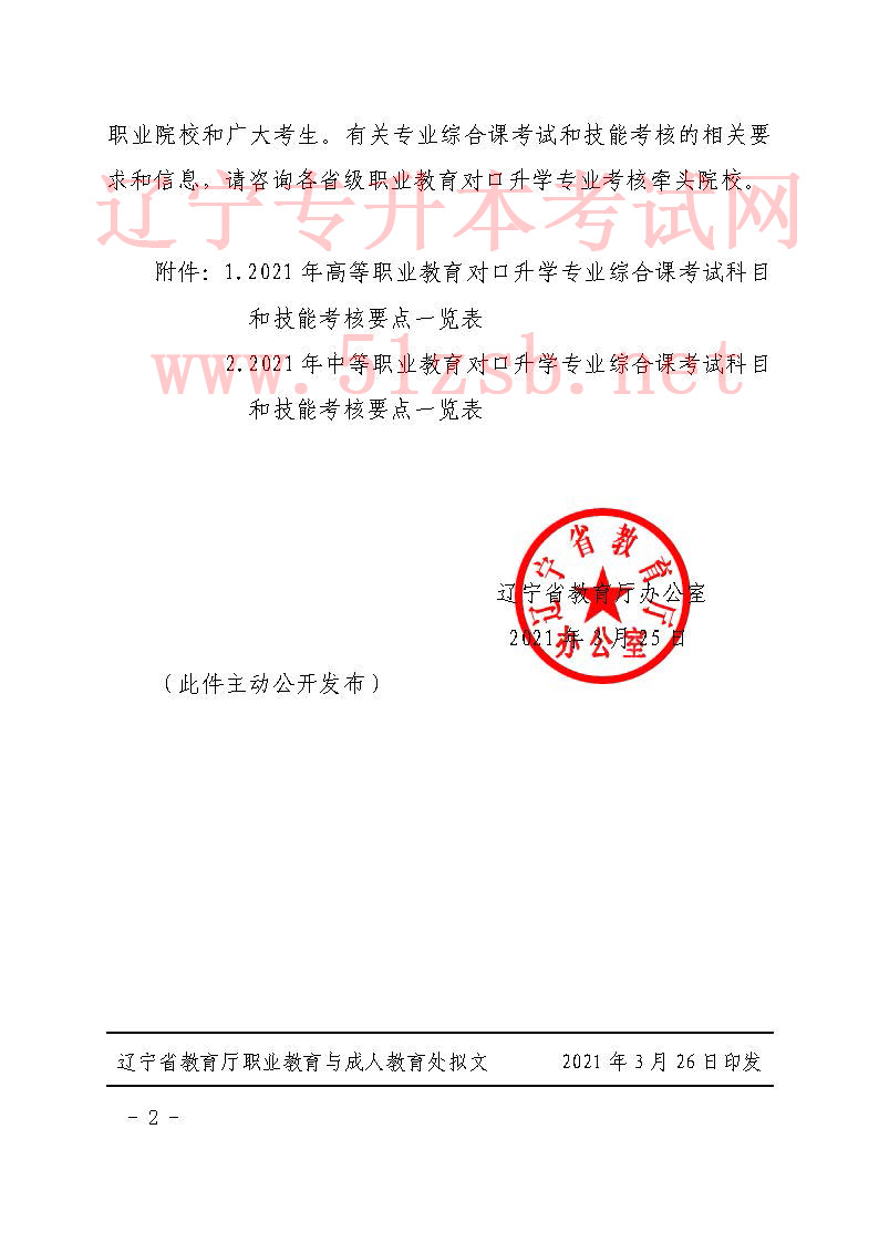 2021年遼寧專升本專業(yè)課考試科目