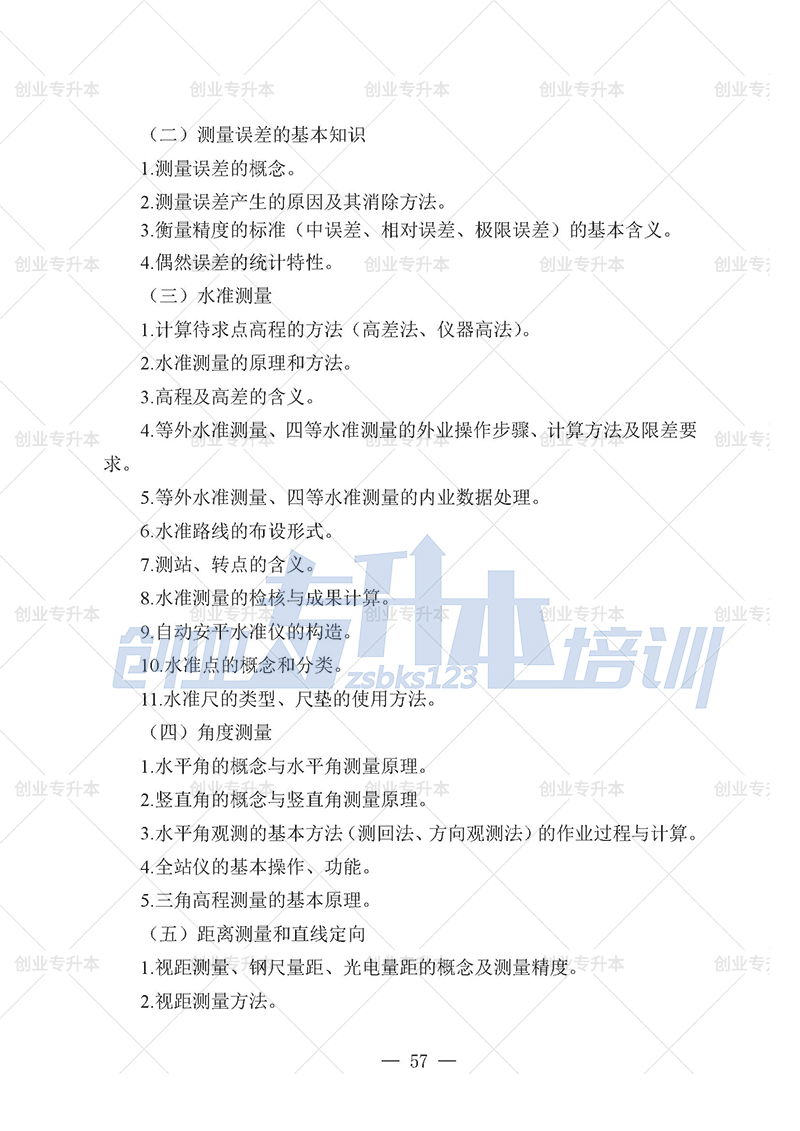 2025年遼寧專升本測繪組考試大綱