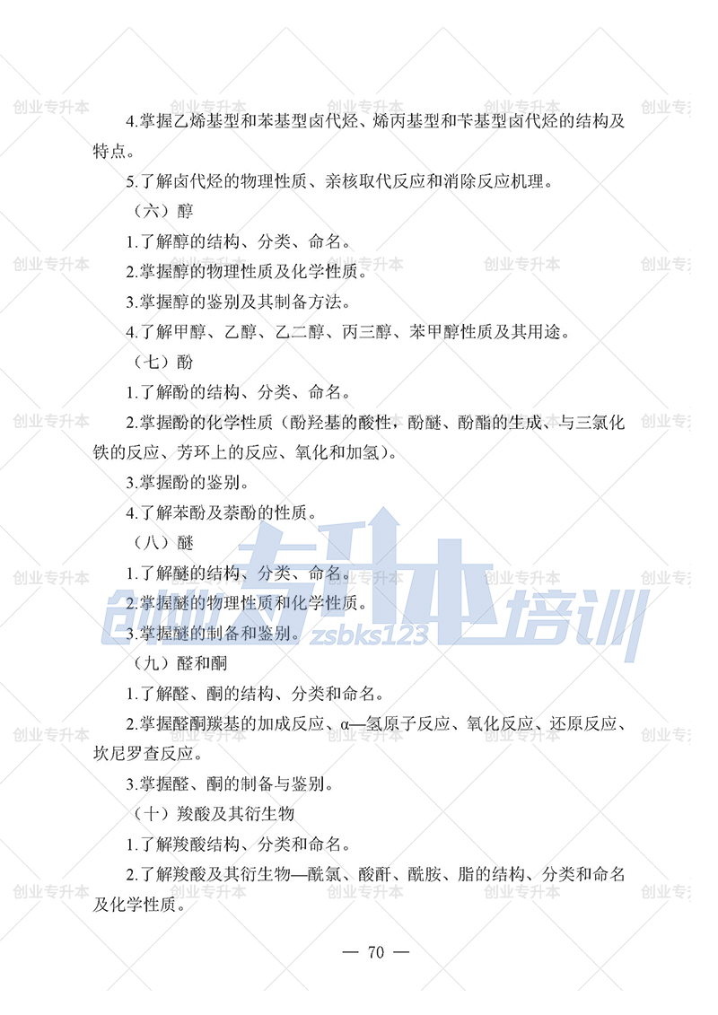 2025年遼寧專升本化工組考試大綱